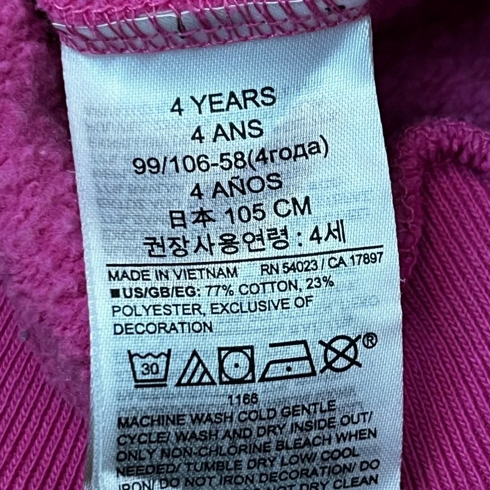 GAP Toddler Girls 4T Crewneck Sweater Sweatshirt Pink Flower Embroidery